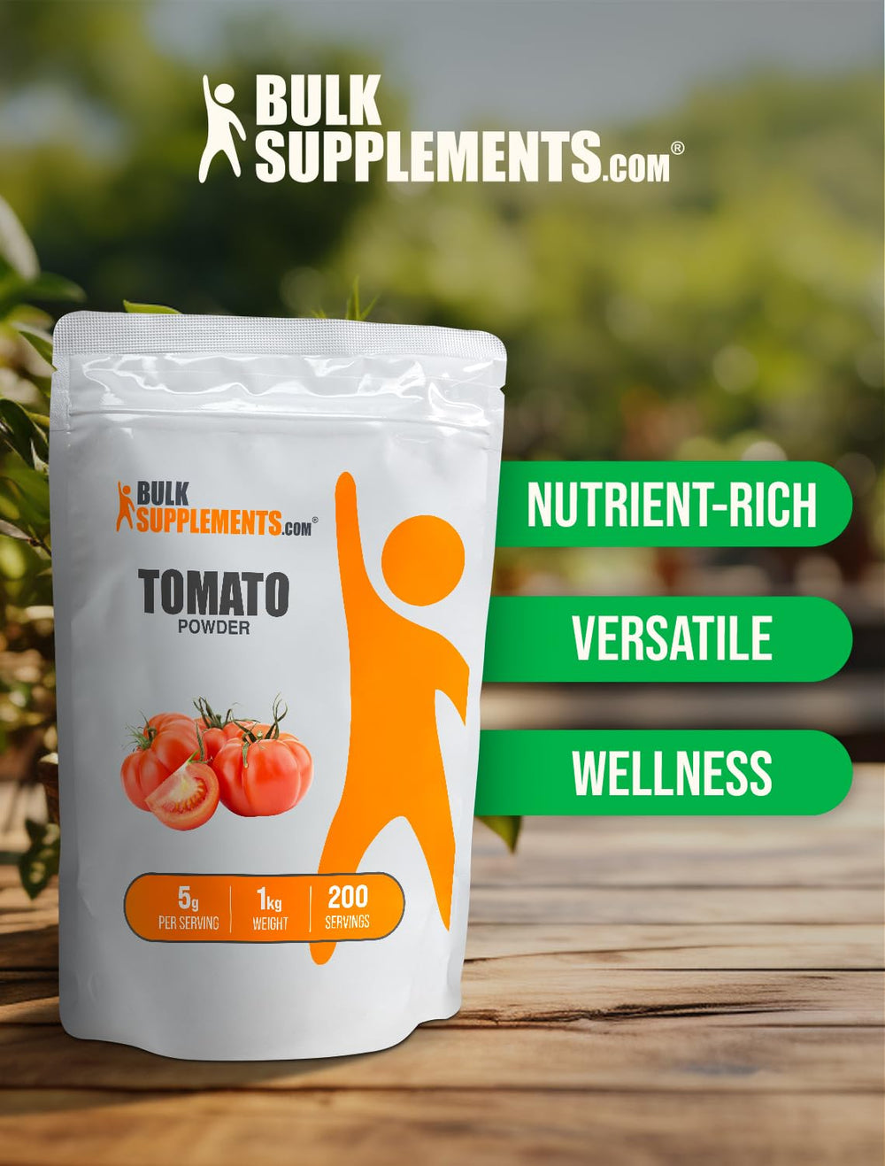 BulkSupplements Tomato Powder ingredient added to recipes for rich color.