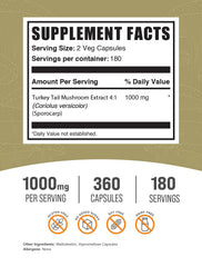 BulkSupplements Turkey Tail Capsules being poured for easy daily use.