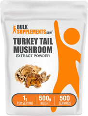 BulkSupplements Turkey Tail extract powder bottle for easy daily supplementation