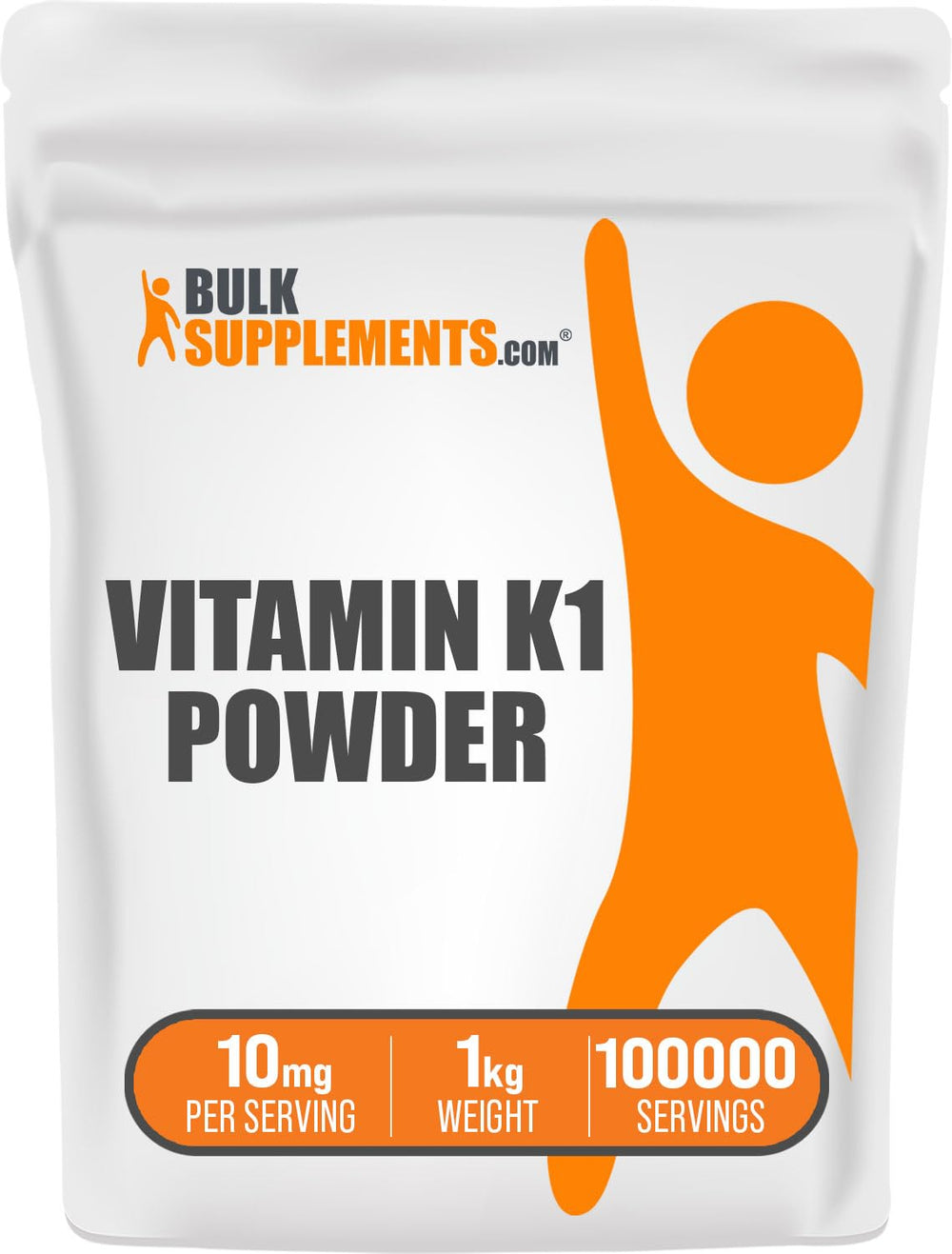 BulkSupplements Vitamin K1 powder container for easy daily supplementation supporting wellness.