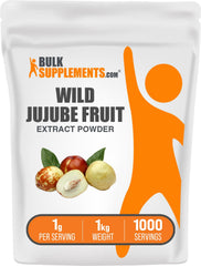 BulkSupplements Wild Jujube Extract powder bag for daily wellness routine.
