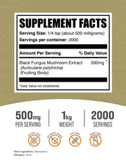 BulkSupplements Wood Ear Mushroom powder scoop ready for serving.