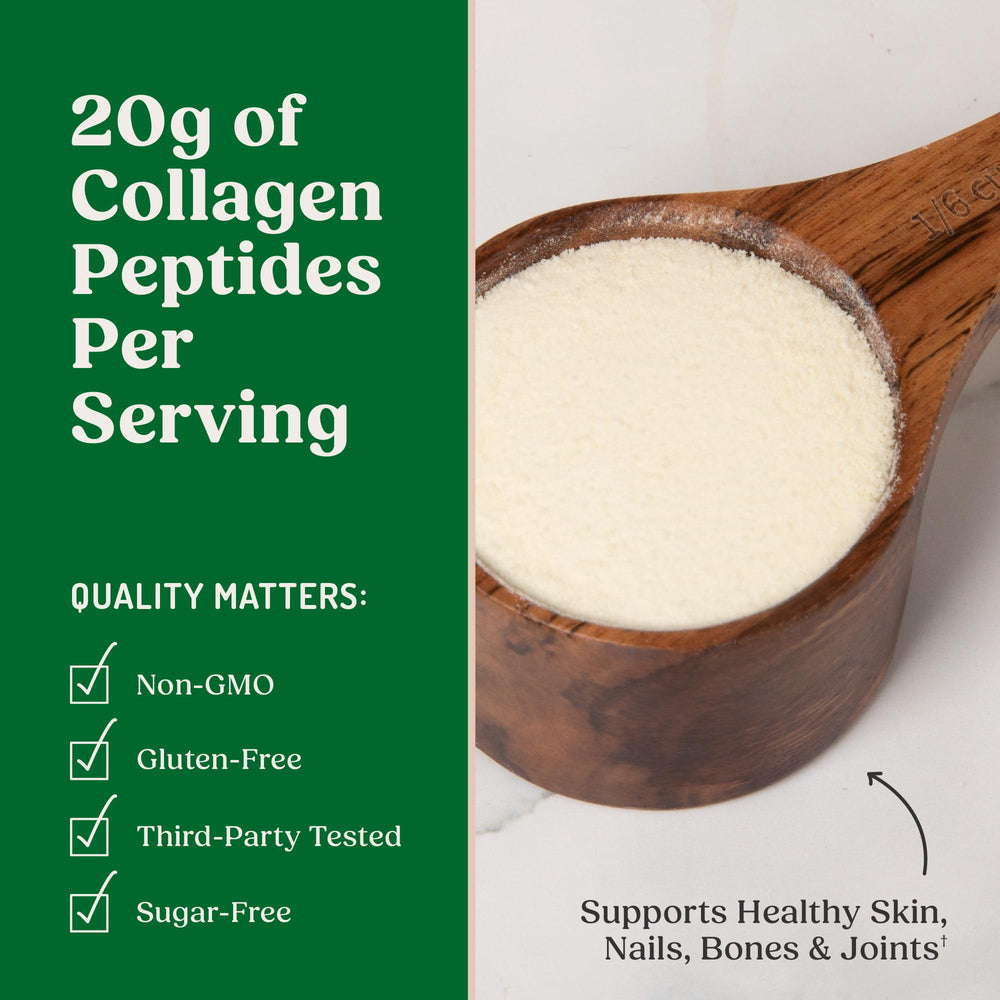 Bulletproof collagen peptides dissolving in hot water for quick mix.