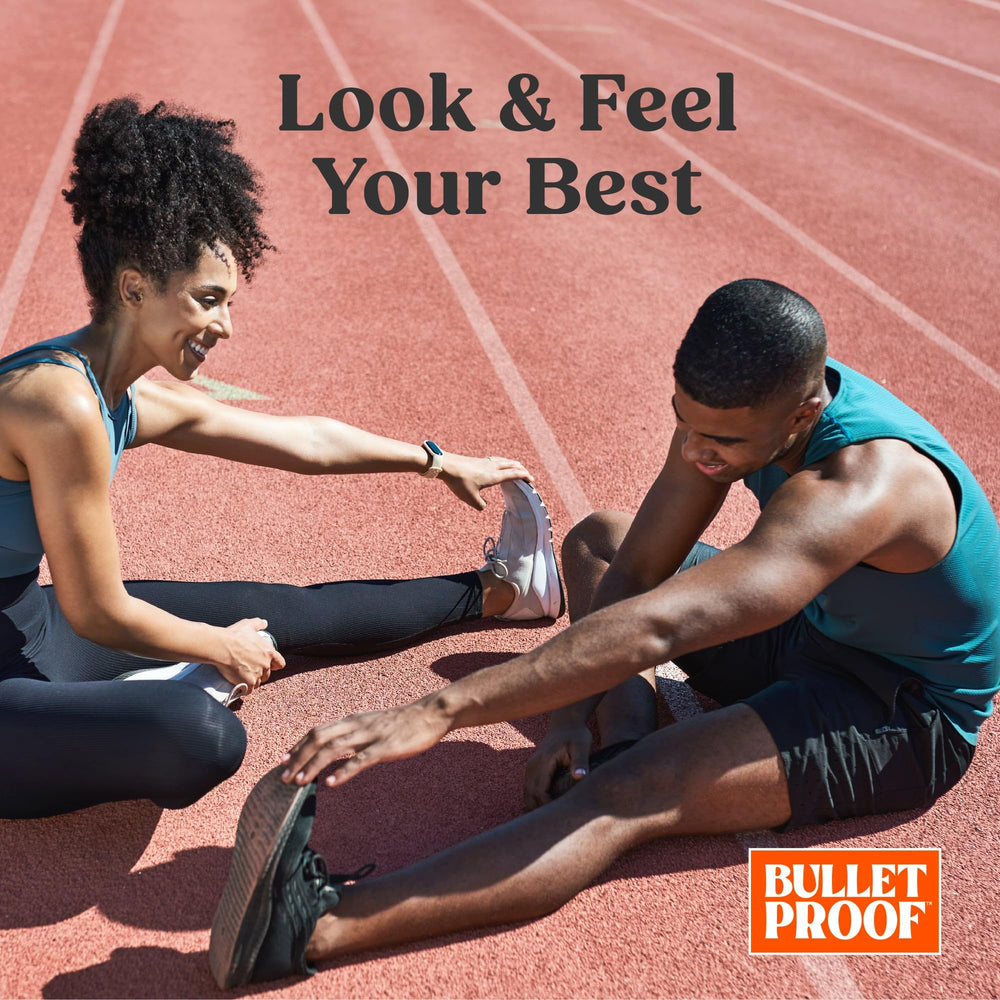Bulletproof collagen peptides nutrition label highlighting keto-friendly protein.