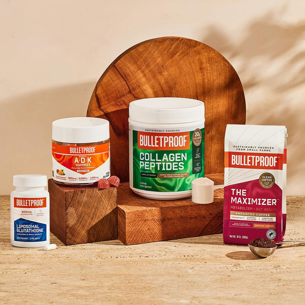 Bulletproof Liposomal Glutathione Force bottle showing serving size information.
