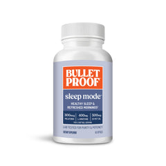 Bulletproof Sleep Mode softgels bottle ready for nightly rest.