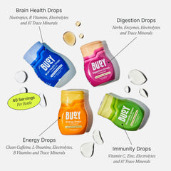 Buoy Electrolyte Drops variety-pack bottle pour shows quick dissolve use