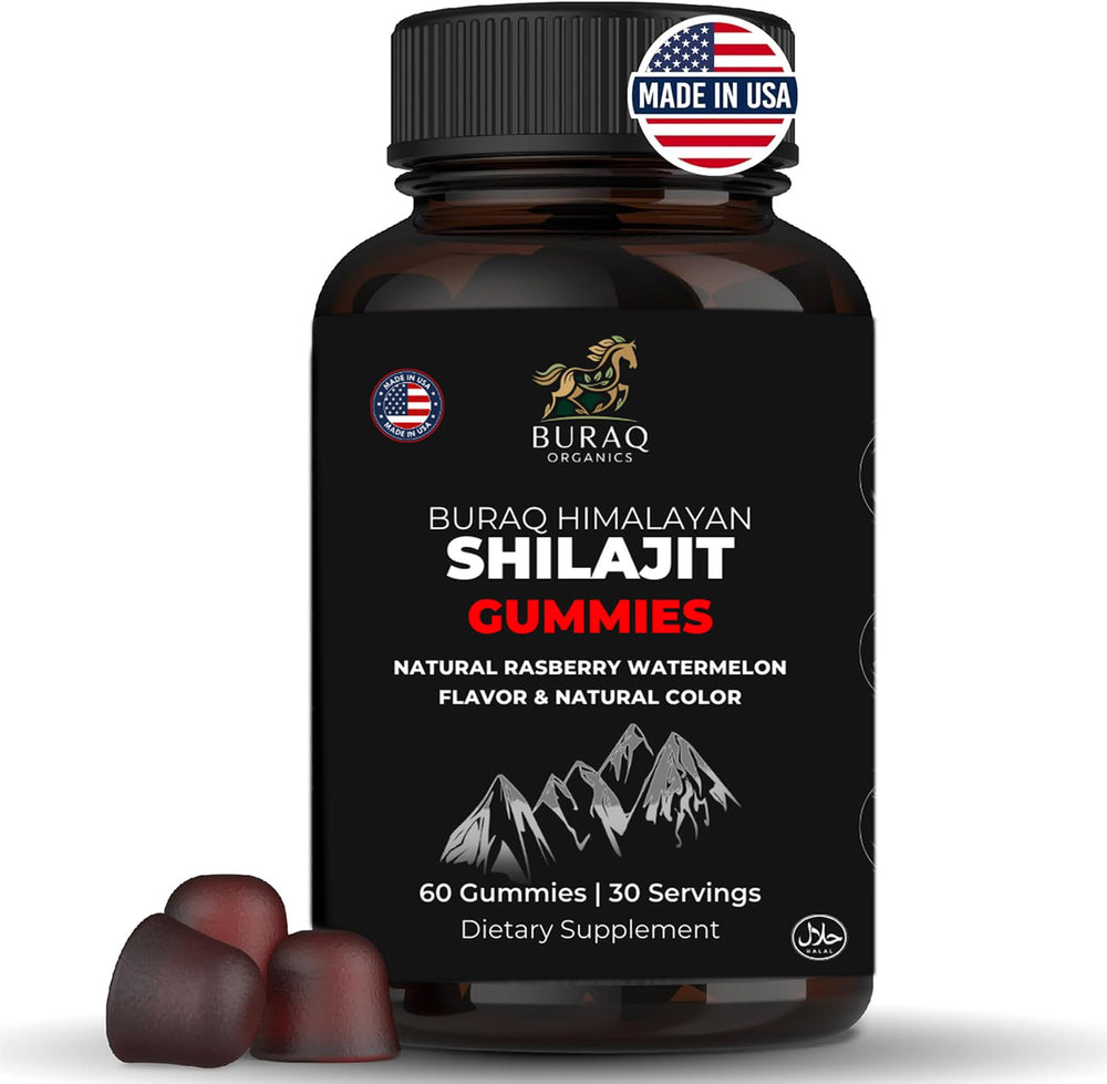 Buraq Organics Pure Himalayan Shilajit Gummies Gold—energy boost and focus support for daily vitality