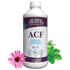 Buried Treasure ACF Advanced Immune Liquid bottle for easy daily wellness support