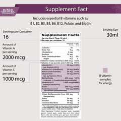 Buried Treasure B Complete label closeup shows methylcobalamin B12 and methylfolate details.