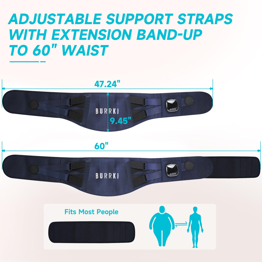 Burrki cordless heating pad lumbar-support-poles adds extra support for the lower back.