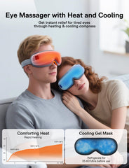 Burrki massager with removable cooling mask for refreshing eye relief.