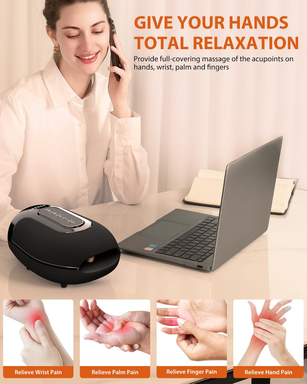 Burrki in-use palm kneading massage soothing hand fatigue