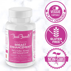 Bust Bunny vegan-friendly bottle highlights cruelty-free ingredients for daily wellness.