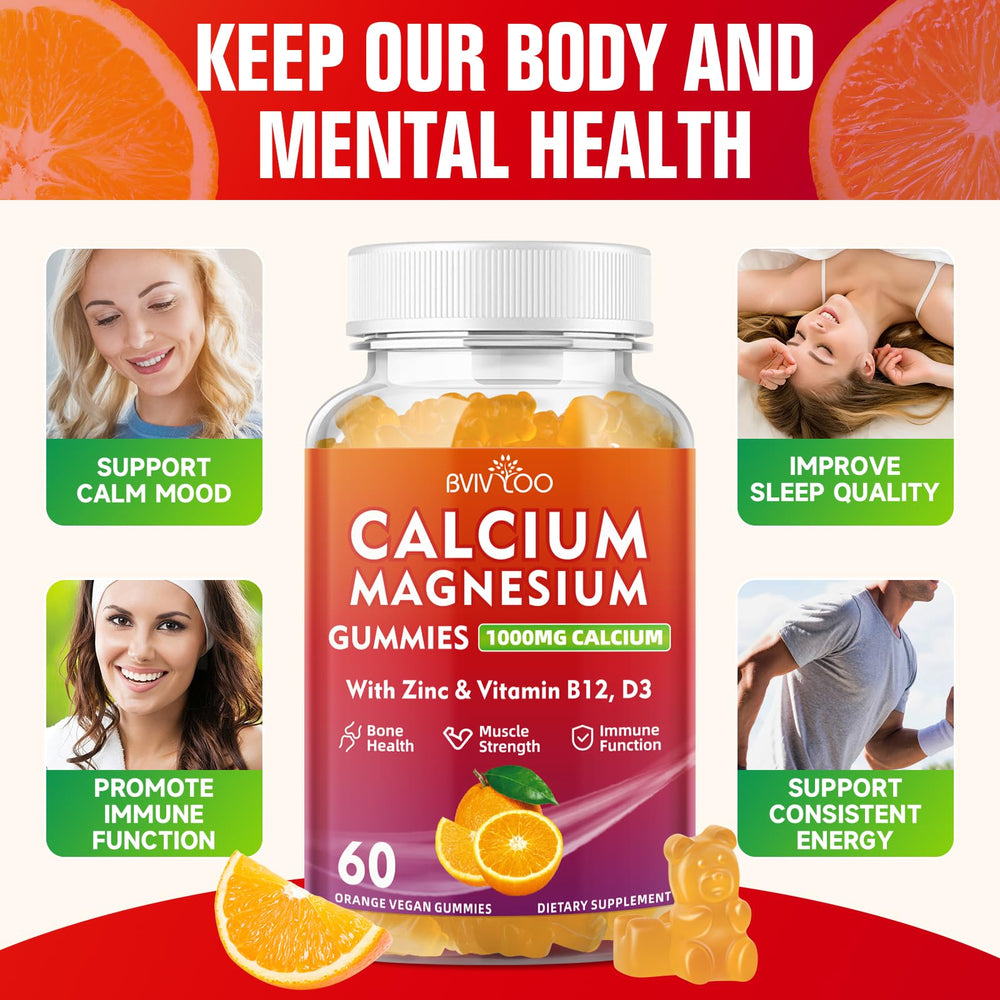 BVIVLOO calcium gummies nutrition panel showing minerals for muscle function