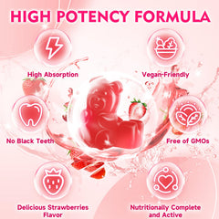 BVIVLOO iron gummies bottle-back label with vegan ingredients