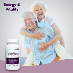 Ingredients resveratrol and camu camu highlighted for immune and vitality benefits.