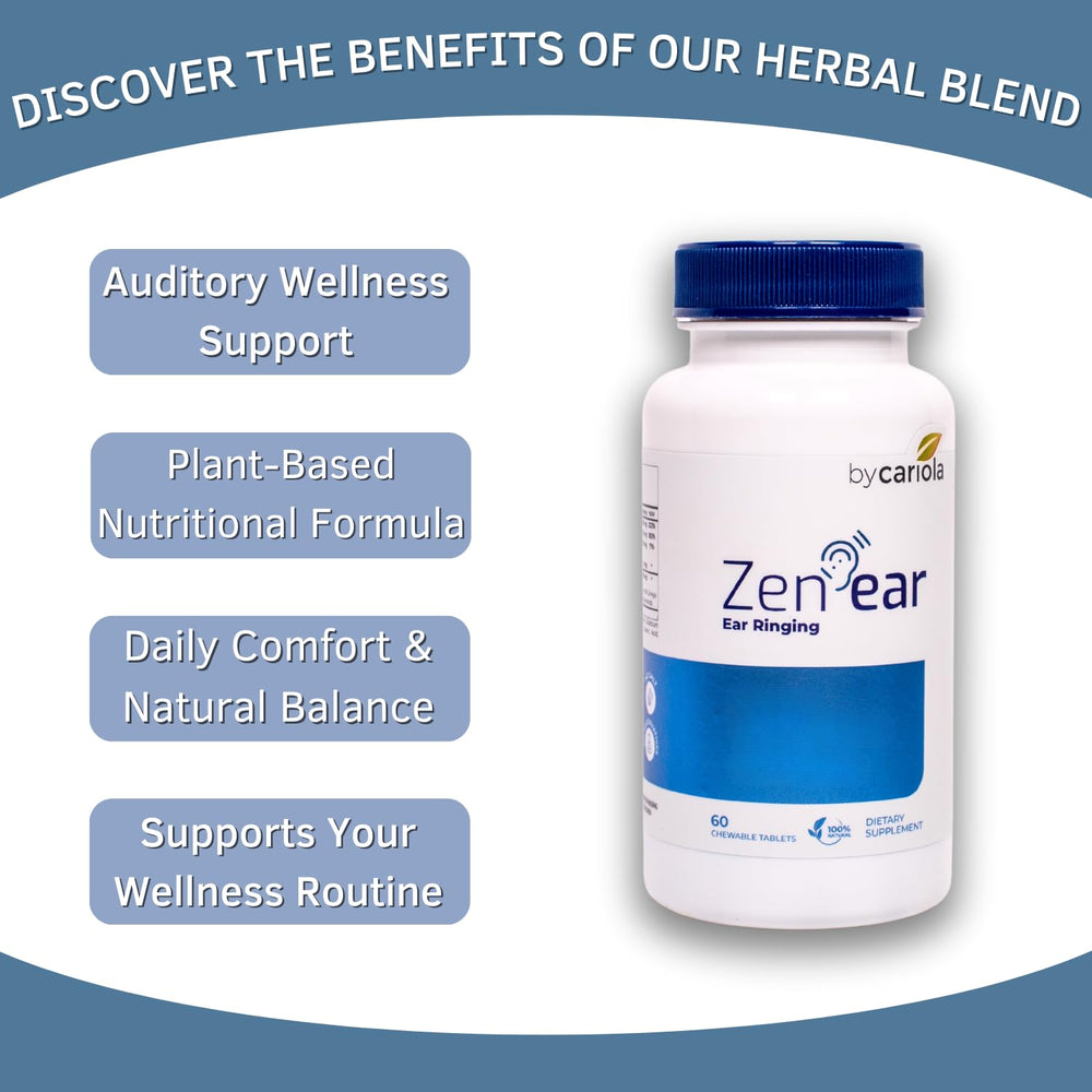 Close-up of Zen Ear chewable tablets for convenient daily use