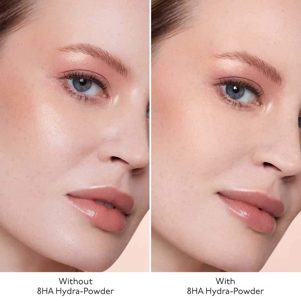 Oil-control touch-ups with By Terry Hyaluronic Hydra-Powder keep makeup fresh all day.