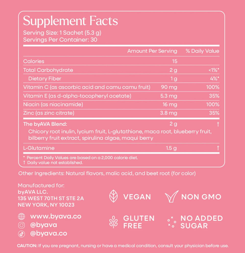 byAVA Jelloskin spirulina and berries collage for superfood blend