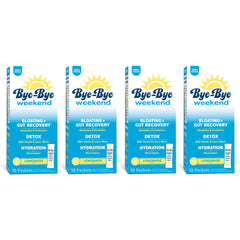 Bye-Bye Weekend detox bottle close-up for electrolyte hydration and quick refresh.