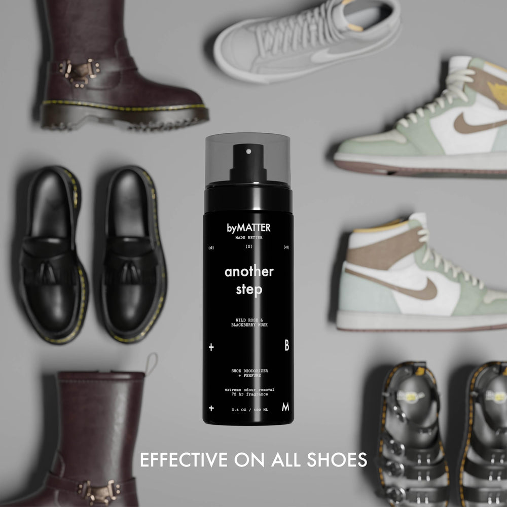 Application on insole to refresh inner shoe environment.