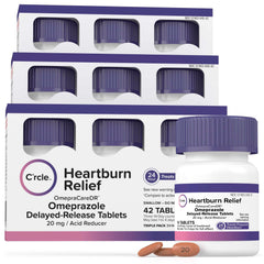 C'rcle Omeprazole 20mg bottle front view for 24-hour relief