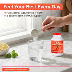 C-Salts measuring scoop with powder highlights convenient serving control.