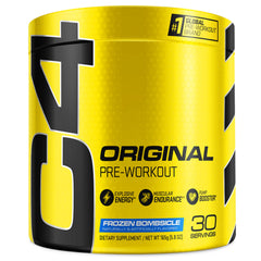 C4 Original frozen bombsicle powder ready for a high-energy pre-workout ritual.