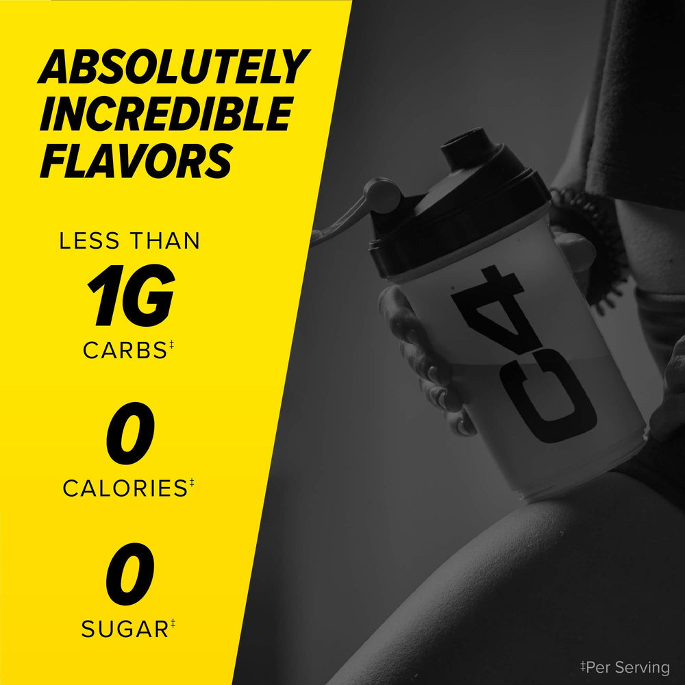 C4 Original Pink Lemonade shaker-mix; convenient pre-workout energy before training.