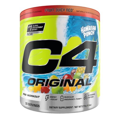 C4 Original powder contents prepared to mix for a sugar-free pre-workout