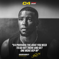C4 Ripped Sport Fruit Punch powder shown on back panel with flavor info