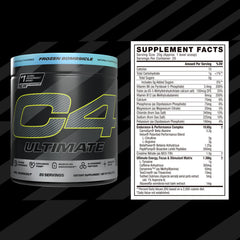 C4 Ultimate ICY Blue Razz sugar-free formula for clean energy.