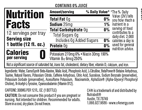C4 Ultimate bottle-pour showing non-carbonated design for quick energy