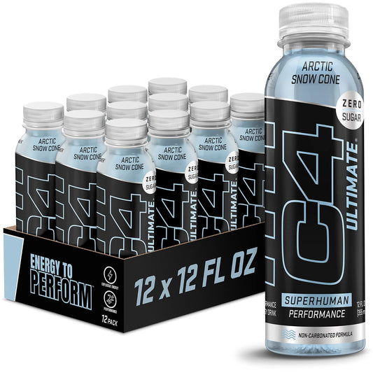 C4 Ultimate non-carbonated energy drink can front showing bold flavor and zero sugar benefits