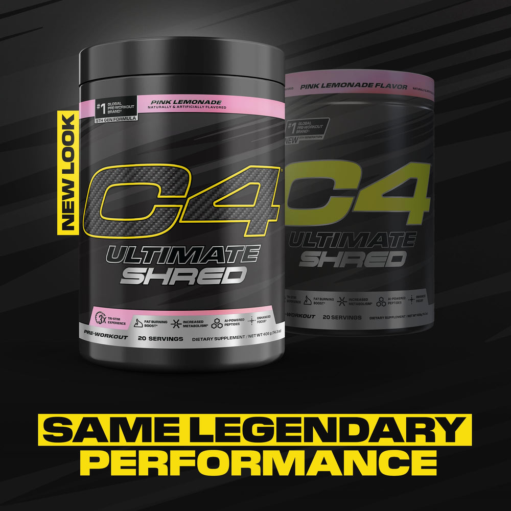C4 Ultimate Shred pepti-pump closeup showcases AI-designed peptide benefits