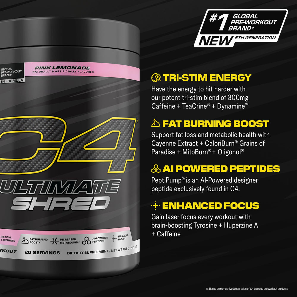 C4 Ultimate Shred tri-stim energy visual highlights focused training sessions