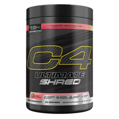 C4 Ultimate Shred tub and scoop ready for quick pre-workout prep and energy
