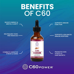 C60 Purple Power cinnamon-flavored oil on wood suggests flavorful daily energy support.