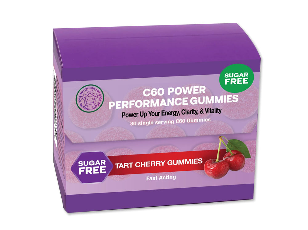 C60 Purple Power gummies bottle front label highlighting energy support