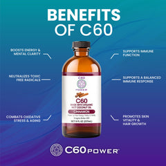Pouring C60 Purple Power cinnamon-flavored oil into water suggests quick absorption.