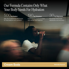 Cadence Cream Soda glass with ice, crisp flavor and steady hydration.