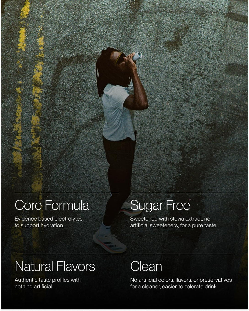 Cadence Citrus refrigerated display suggests ready-to-drink hydration before workouts.