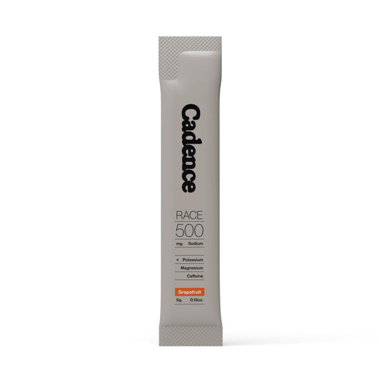 Cadence Race Energy Grapefruit box ready for on-the-go hydration and focus.