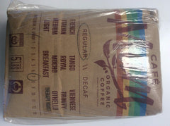Cafe Mam Enema Coffee packaging side view showing sustainable origins