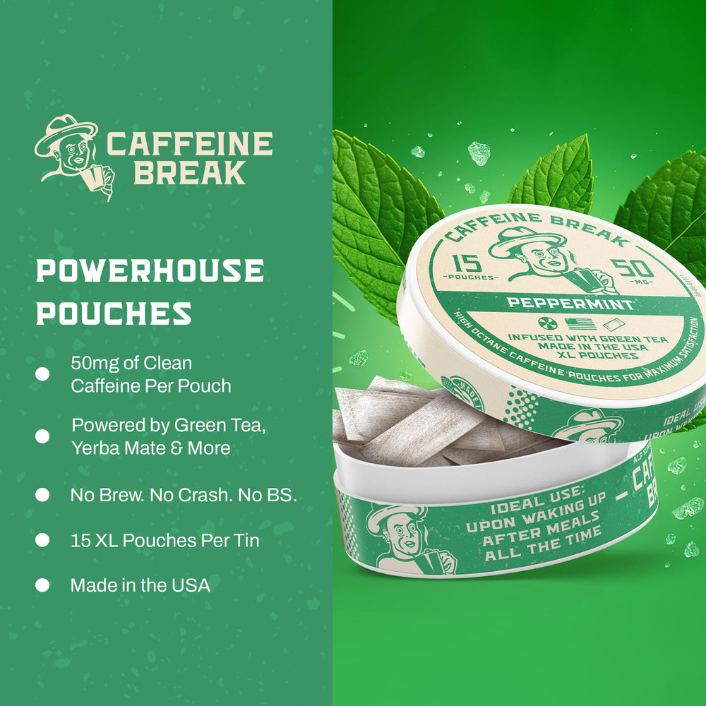 Caffeine Break peppermint aroma offers a cooling, refreshing experience