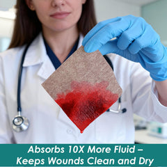 CAKRNPS High-absorbent alginate pad maintains moisture for wound care.