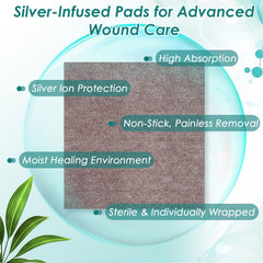 CAKRNPS wound dressing with non-stick surface for painless removal.