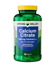 Calcium Citrate Supplement bottle showing 600 mg per tablet for bone health support