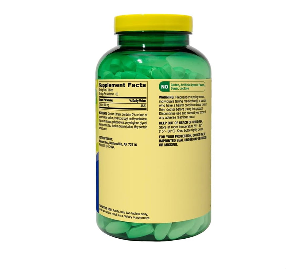 Calcium Citrate Supplement bottle on a kitchen counter for daily use